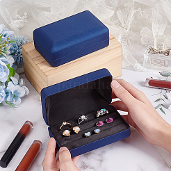 3-Slot Rectangle PU Leather Finger Ring Display Boxes&nbsp;CON-WH0099-10A
