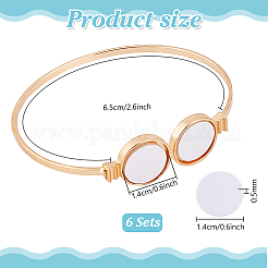 6Pcs Alloy Heat Transfer Charm Blank Cuff Bangle Making&nbsp;FIND-PH0024-44
