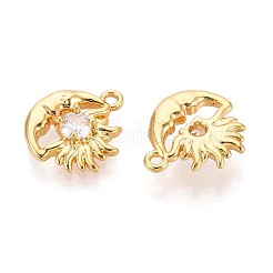 Brass Micro Pave Cubic Zirconia Charms&nbsp;KK-N263-94A-G