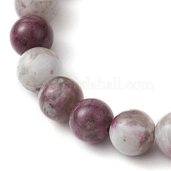 8mm Round Natural Plum Blossom Tourmaline Beaded Stretch Bracelets&nbsp;BJEW-JB10469-02