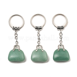 Natural & Synthetic Mixed Stone Bag Pendant Keychain&nbsp;G-Z033-16P