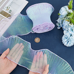 10 Yards Mermaid Color Polyester Pleated Lace Trim Ribbon&nbsp;DIY-WH0419-43D