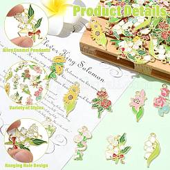 45Pcs 9 Styles Alloy Enamel Pendants&nbsp;ENAM-CJ0007-24