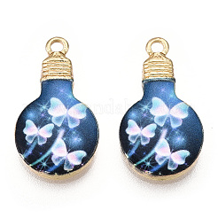 Printed Alloy Enamel Pendants&nbsp;ENAM-N056-178-04