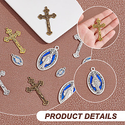 36Pcs 6 Style Zine Alloy Pendants and Enamel Pendants&nbsp;PALLOY-AR0001-29