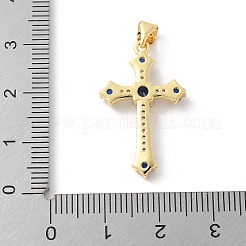 Brass Micro Pave Cubic Zirconia Pendants&nbsp;KK-P294-07G