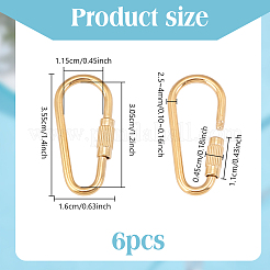 6Pcs Brass Screw Clasps&nbsp;KK-UN0004-76