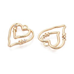 Brass Micro Pave Cubic Zirconia Pendants&nbsp;KK-T073-35G