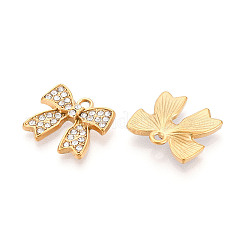 304 Stainless Steel Rhinestone Pendants&nbsp;STAS-T064-82G-03