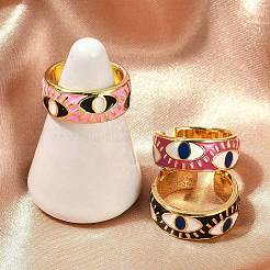 Eye Brass Enamel Cuff Rings&nbsp;RJEW-L113-036G
