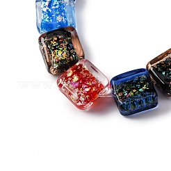 Handmade Dichroic Foil Glass Beads Strands&nbsp;DICH-U001-07L