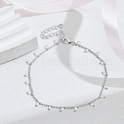 6Pcs 2 Colors Brass Charm Anklets for Women&nbsp;AJEW-GO0002-57