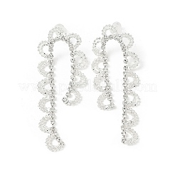 Brass Rhinestones Stud Earrings&nbsp;AJEW-D307-01P