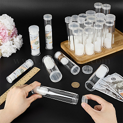 24Pcs 6 Styles Transparent Plastic Coin Storage Tube&nbsp;AJEW-FG0008-02