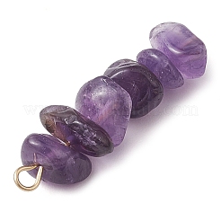 Gradient Color Natural Lavender Amethyst & Natural Blue Lace Agate Chip Beaded Pendants&nbsp;PALLOY-JF02795-03