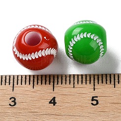 Spray Printed Opaque Acrylic European Beads&nbsp;SACR-P031-25C