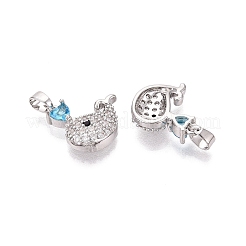 Brass Micro Pave Cubic Zirconia Pendants&nbsp;KK-Q073-10P