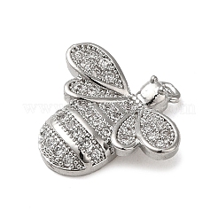 Brass Micro Pave Clear Cubic Zirconia Pendants&nbsp;KK-U005-04A-P