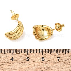 304 Stainless Steel Chunky Ribbed Stud Earrings for Women&nbsp;EJEW-K333-26G