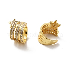 Clear Cubic Zirconia Star Cuff Earrings&nbsp;EJEW-C027-01G
