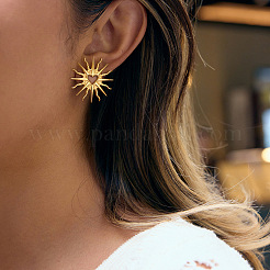 Sun 304 Stainless Steel Stud Earrings for Women&nbsp;EJEW-A157-01G