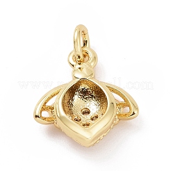 Brass Micro Pave Cubic Zirconia Charms&nbsp;KK-C012-12G