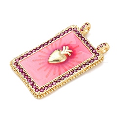 Brass Micro Pave Cubic Zirconia Pendants&nbsp;KK-K408-71G-01