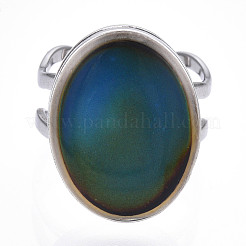Oval Mood Ring&nbsp;RJEW-T025-02P