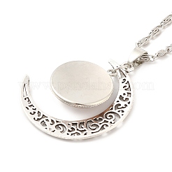Glass Religion Fairy with Crescent Moon Pendant Necklace&nbsp;LS-NJEW-P270-01D