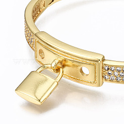Brass Micro Pave Cubic Zirconia Bangles&nbsp;BJEW-T018-04G-02-NF