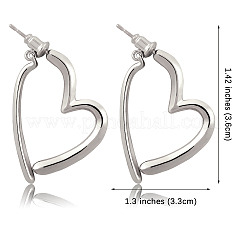 Brass Heart Dangle Stud Earrings with 925 Sterling Silver Pins for Women&nbsp;JE1091B