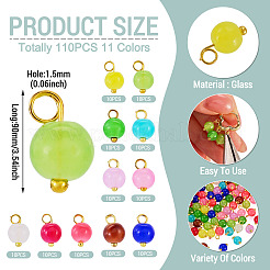 110Pcs 11 Colors Glass Pendants&nbsp;PALLOY-TAC0288