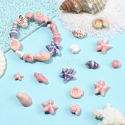 28Pcs 13 Styles Ocean Theme Handmade Porcelain Beads&nbsp;PORC-FS0001-59