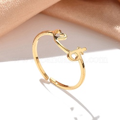 304 Stainless Steel Cuff Rings for Women&nbsp;RJEW-D285-01G-T