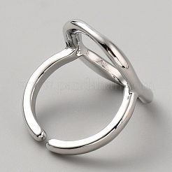Hollow Oval Alloy Open Cuff Ring&nbsp;RJEW-WH0002-20
