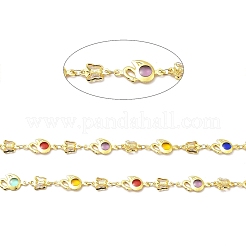 Handmade Brass Glass Link Chain&nbsp;CHC-I045-24G