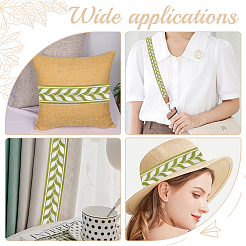 Polyester Leaf Jacquard Ribbon&nbsp;OCOR-WH0101-67A