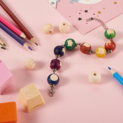 80Pcs 8 Styles Unfinished Natural Wood European Beads&nbsp;WOOD-CW0001-04