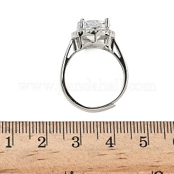 925 Sterling Silver Micro Pave Cubic Zirconia Finger Rings&nbsp;RJEW-B134-01B-03