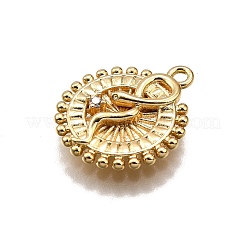 Brass Micro Pave Clear Cubic Zirconia Pendants&nbsp;LS-KK-G530-01A-G
