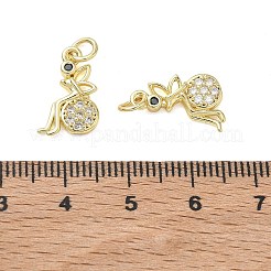 Brass Micro Pave Cubic Zirconia Pendants&nbsp;KK-T085-15A-G