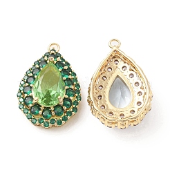 Brass with K9 Glass & Rhinestone Pendants&nbsp;KK-C024-27KCG