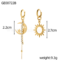 304 Stainless Steel Moon & Sun Asymmetrical Earrings Sets&nbsp;EJEW-OY002-06