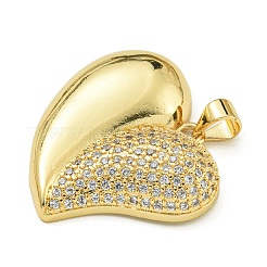 Rack Plating Brass Micro Pave Clear Cubic Zirconia Pendants&nbsp;KK-Z067-07G-02