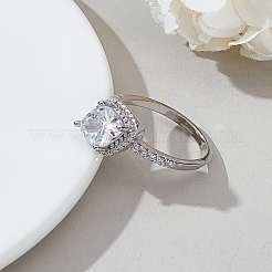 1Pc Brass Micro Pave Cubic Zirconia Finger Rings for Women&nbsp;RJEW-LP0001-27
