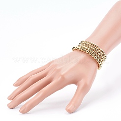 Round Brass Beaded Stretch Bracelets&nbsp;BJEW-JB05982
