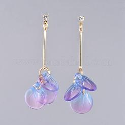 Glass Cluster Beads Dangle Ear Studs&nbsp;EJEW-JE03915