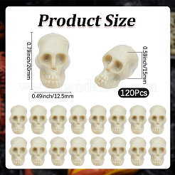120Pcs Mini Resin Skull Display Decorations&nbsp;FIND-SP0005-58B