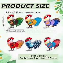 12Pcs 6 Colors Printed Alloy Pendants&nbsp;FIND-LP0001-45
