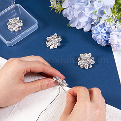 4Pcs 1-Hole Alloy Rhinestone Shank Buttons&nbsp;BUTT-GF0003-73